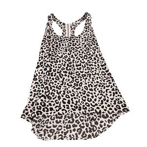 Ambiance Apparel Leopard Print Tank Top Racerback High Low Hem Size M‎
